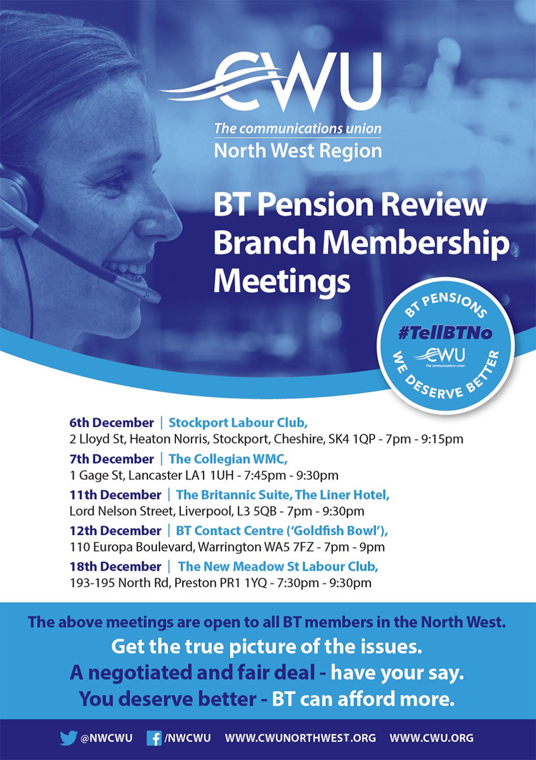 Pic: Schedule of BT Pension meetings