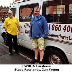 Pic: CWUHA trustess and CWU NW minibus