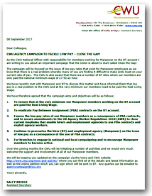 Pic: Close The Gap letter to members - click the pic to download a copy.