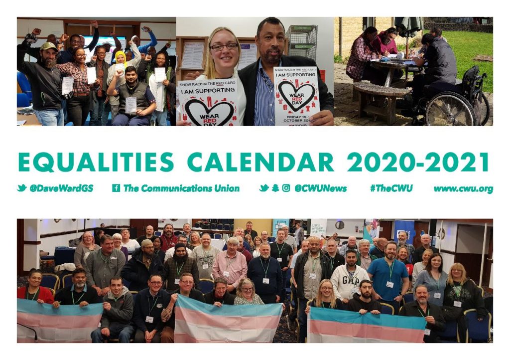 Download CWU Equalities Calendar 20202021 CWU North West Region